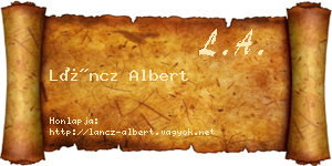 Láncz Albert névjegykártya