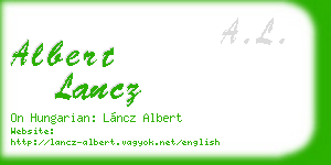 albert lancz business card