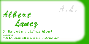 albert lancz business card